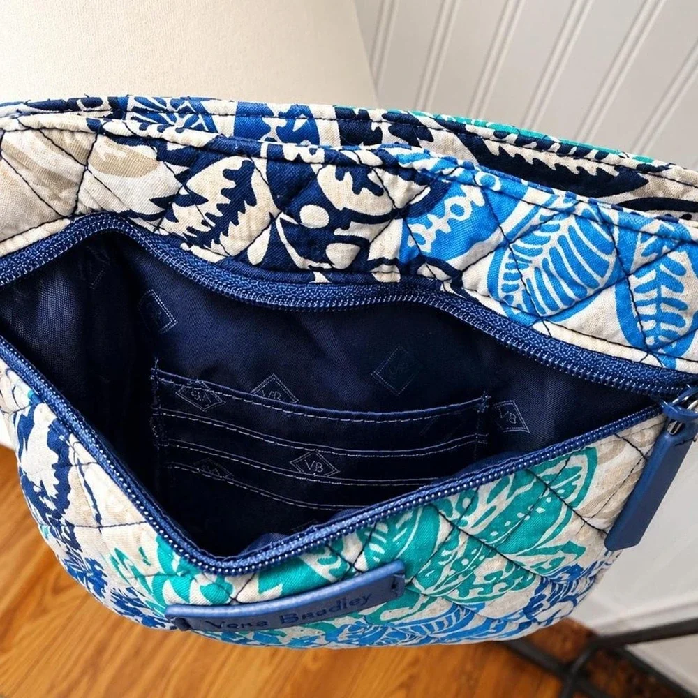 Vera Bradley Santiago Pattern Triple Zip Hipster Crossbody Purse
